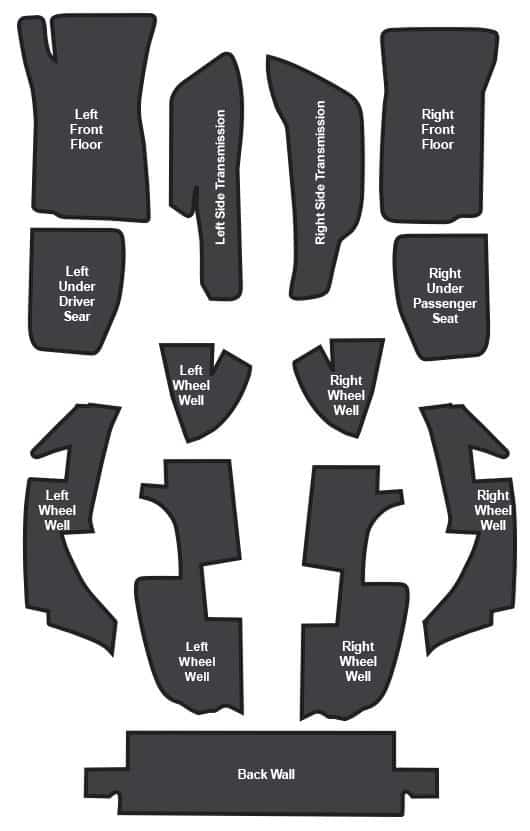 1968-1975 C3 Corvette Sound Deadener Complete Set