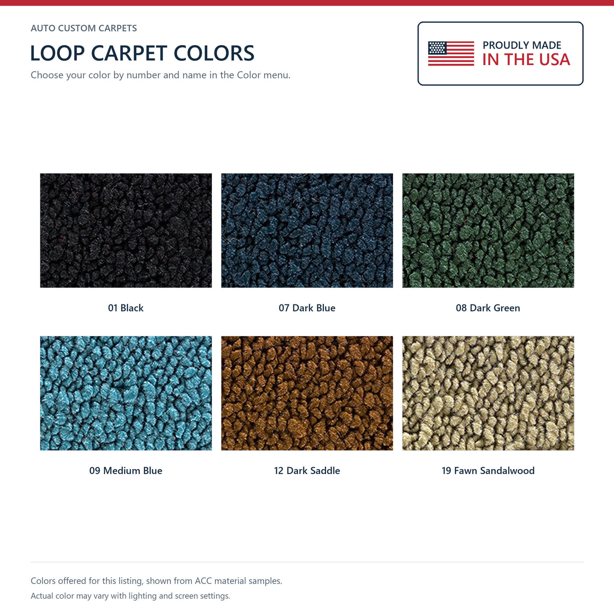 1973 Buick Apollo 4DR Loop Molded Replacement Carpet Kit - 2-Piece - product details image 9