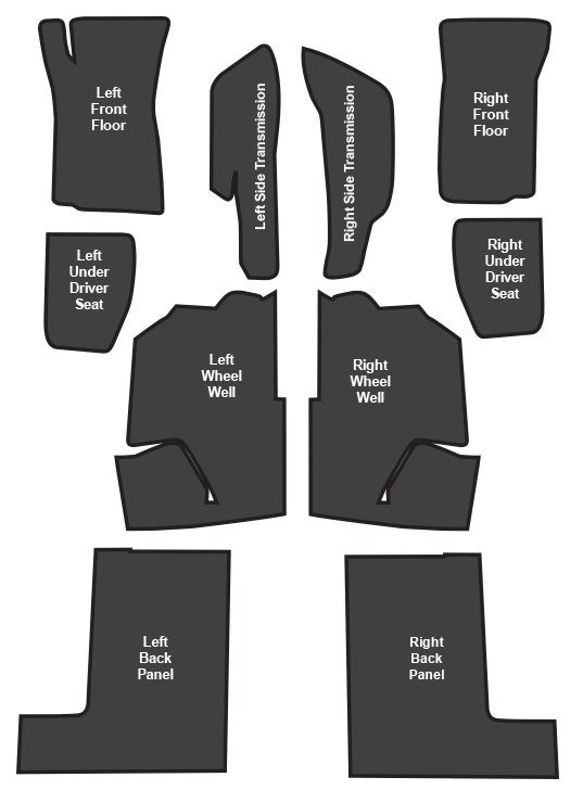 1968-1975 Chevrolet Corvette Coupe Mastic with Pad Sound Deadening Kit - 10-Piece - product details image 4