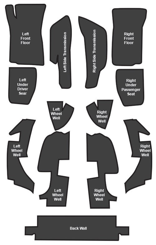 1968-1975 Chevrolet Corvette Roadster Mastic with Pad Sound Deadening Kit - 13-Piece - product details image 4