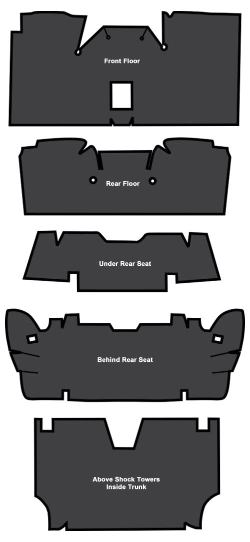 1971-1973 Mercury Cougar Coupe EVA Sound Deadening Kit - 5-Piece - product details image 4