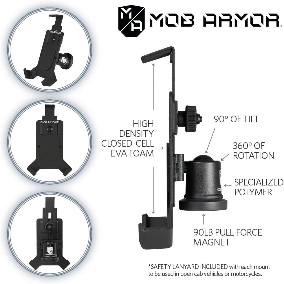 MobArmor MOBM2-BLK-LG Magnetic Holder for iPhone 6 + - 8 +,Samsung S3-S6,Note3-7