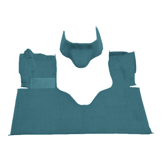 1984-1991 Ford E-250 Econoline Pass Area with Engine Cover Cutpile Molded Carpet - 2 Piece