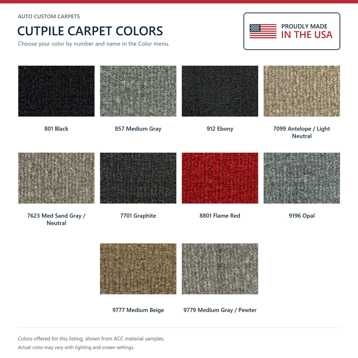 1993-2002 Pontiac Firebird Conv w/ Console w/o Heel Pad Cutpile Replacement Carpet Kit - 1-Piece - product details image 7