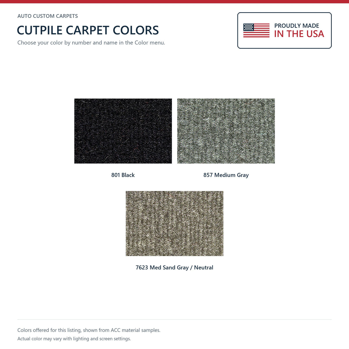 1998-2002 Chevrolet Prizm 4DR Cutpile Molded Replacement Carpet Kit - 1-Piece - product details image 9