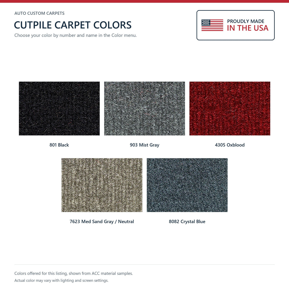 1994 Dodge B350 Van Pass Area Cutpile Molded Replacement Carpet Kit - 2-Piece - product details image 9