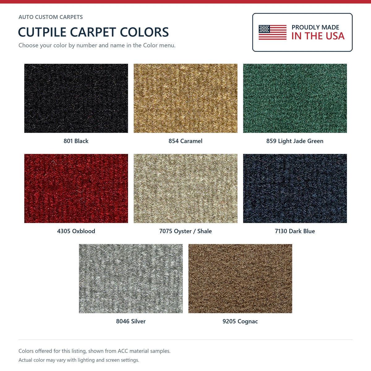 1977-1981 Chrysler LeBaron 4DR Cutpile Molded Replacement Carpet Kit - 1-Piece - product details image 9