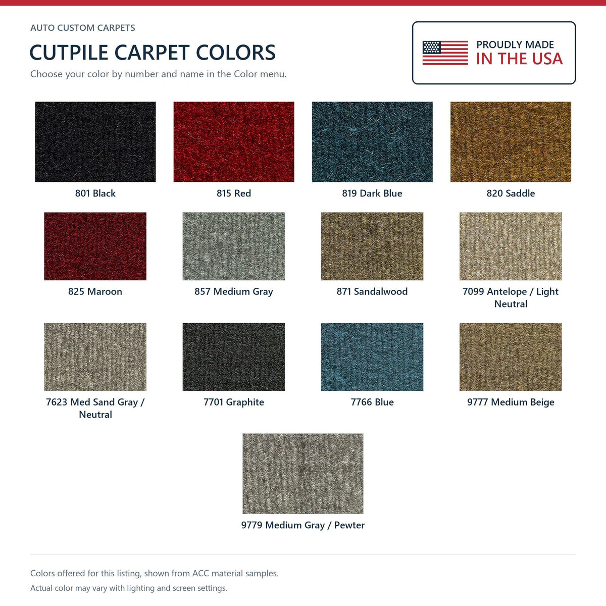 1992-1999 GMC C1500 Suburban Cargo Area Cutpile Replacement Carpet Kit - 1-Piece - product details image 7
