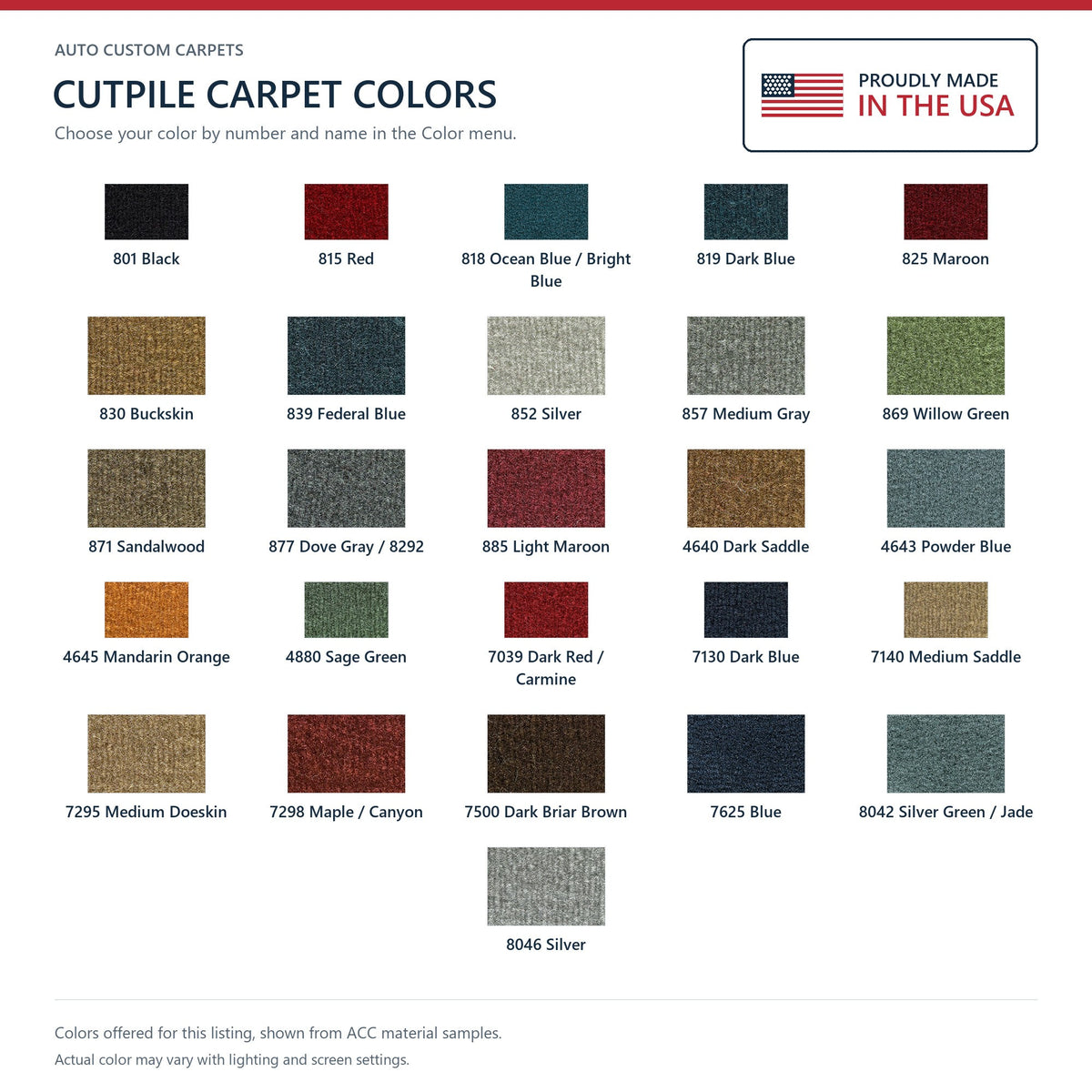 1977-1987 Chevrolet Caprice 2DR Cutpile Molded Replacement Carpet Kit - 1-Piece - product details image 9