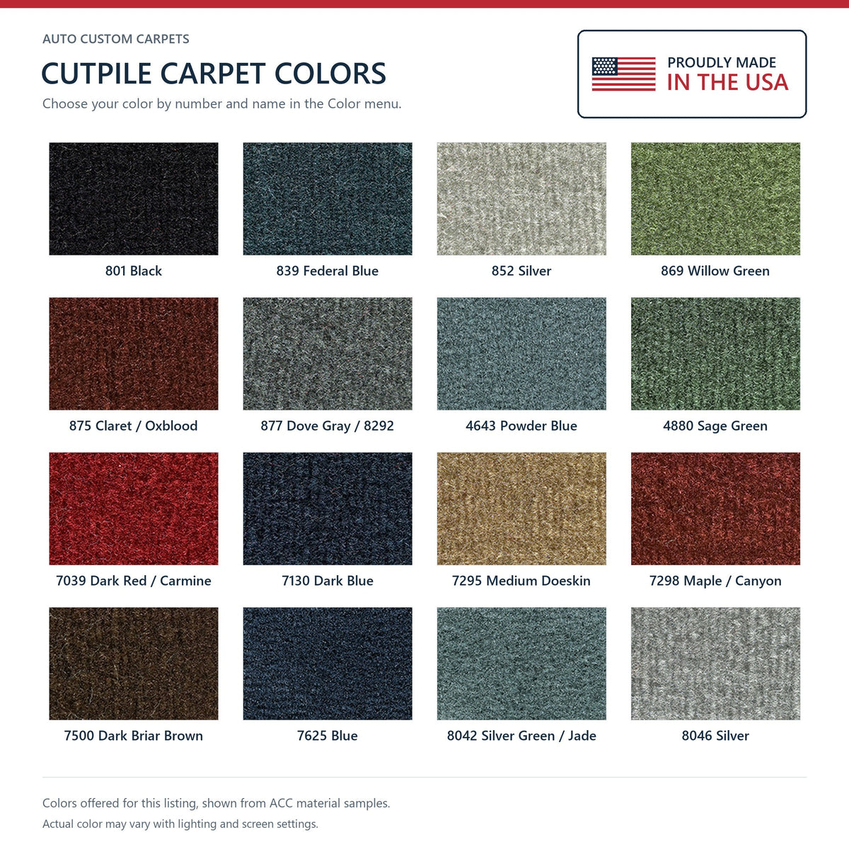 1978-1987 GMC Caballero Door Panel Inserts Cutpile Replacement Carpet Kit - 2-Piece - product details image 4