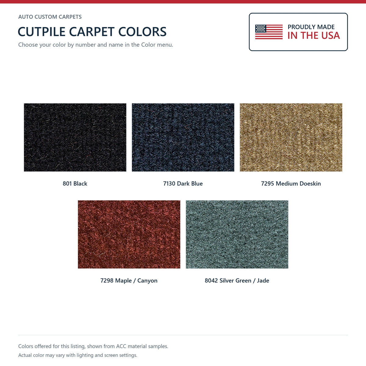 1981 Oldsmobile Cutlass Calais 2DR Cutpile Molded Replacement Carpet Kit - 1-Piece - product details image 9