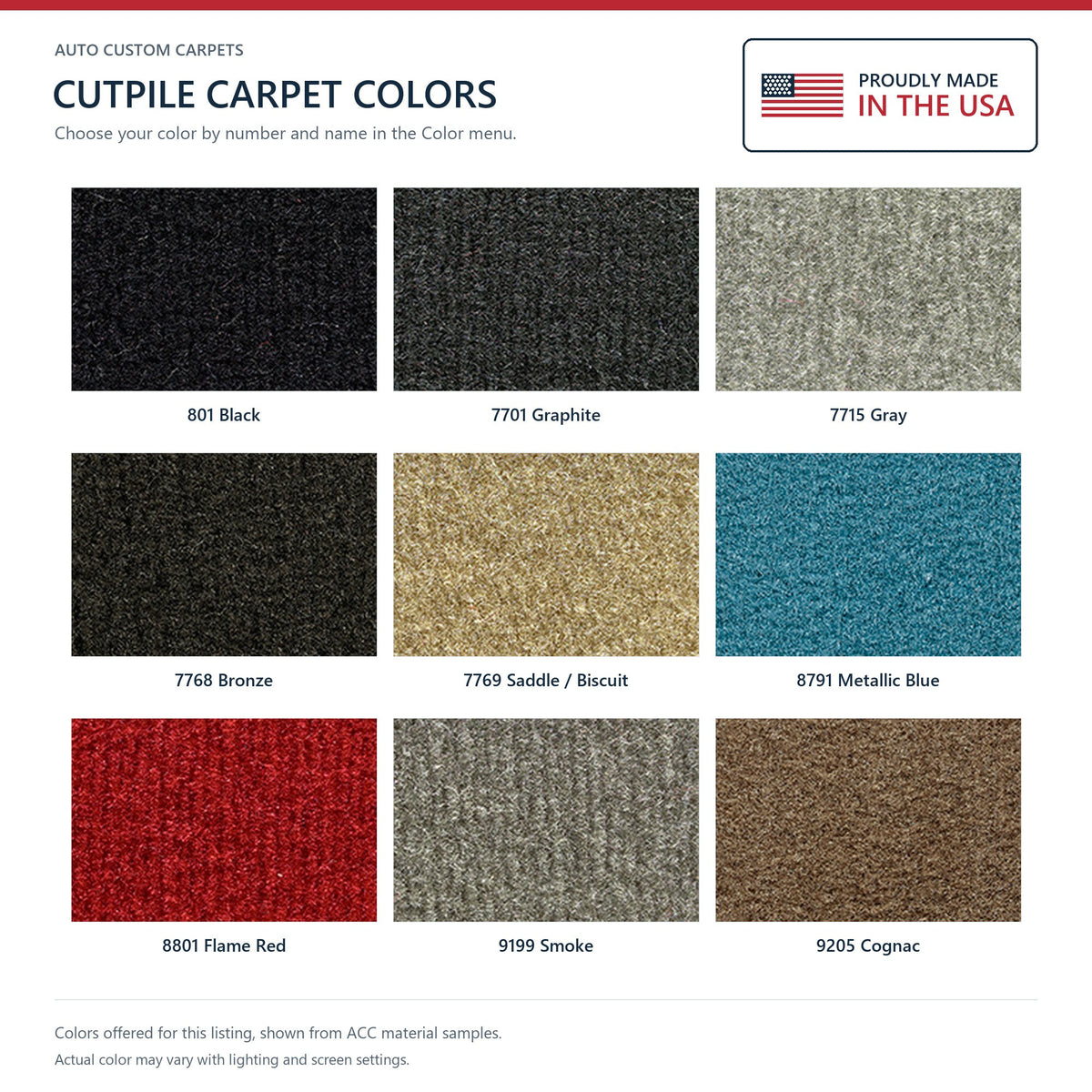 1986-1989 Chevy Corvette Conv Rear Cutpile Molded Replacement Carpet Kit w/ Mass Backing - 8-Piece - product details image 7
