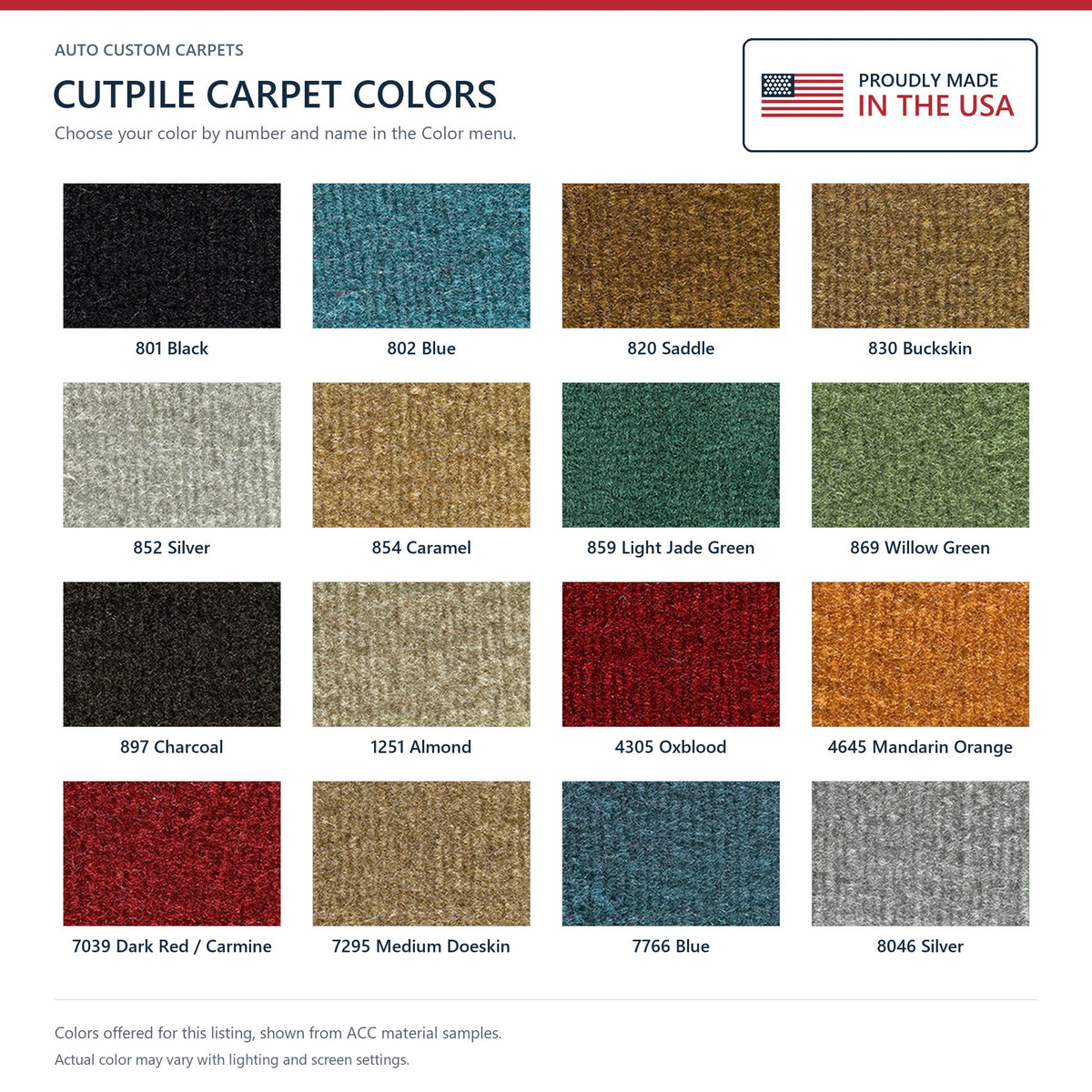 1975-1982 Chevrolet LUV Reg Cab Cutpile Molded Replacement Carpet Kit - 1-Piece - product details image 9