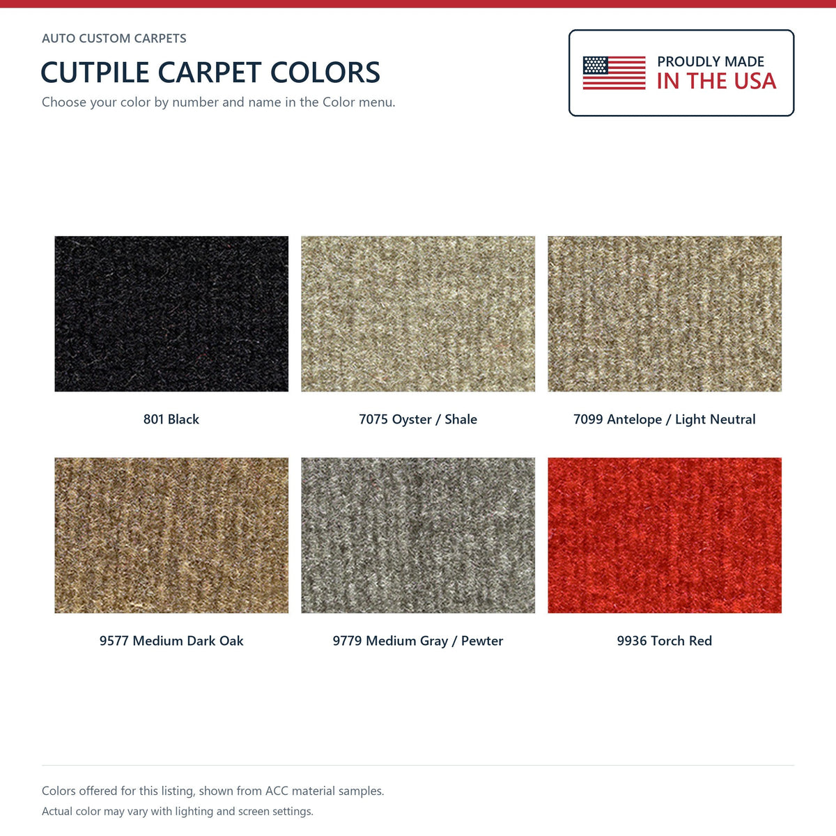 2001-2004 Chevy Corvette Z06 Coupe/Conv Front Set w/ Pad Cutpile Replacement Carpet Kit - 3-Piece - product details image 9