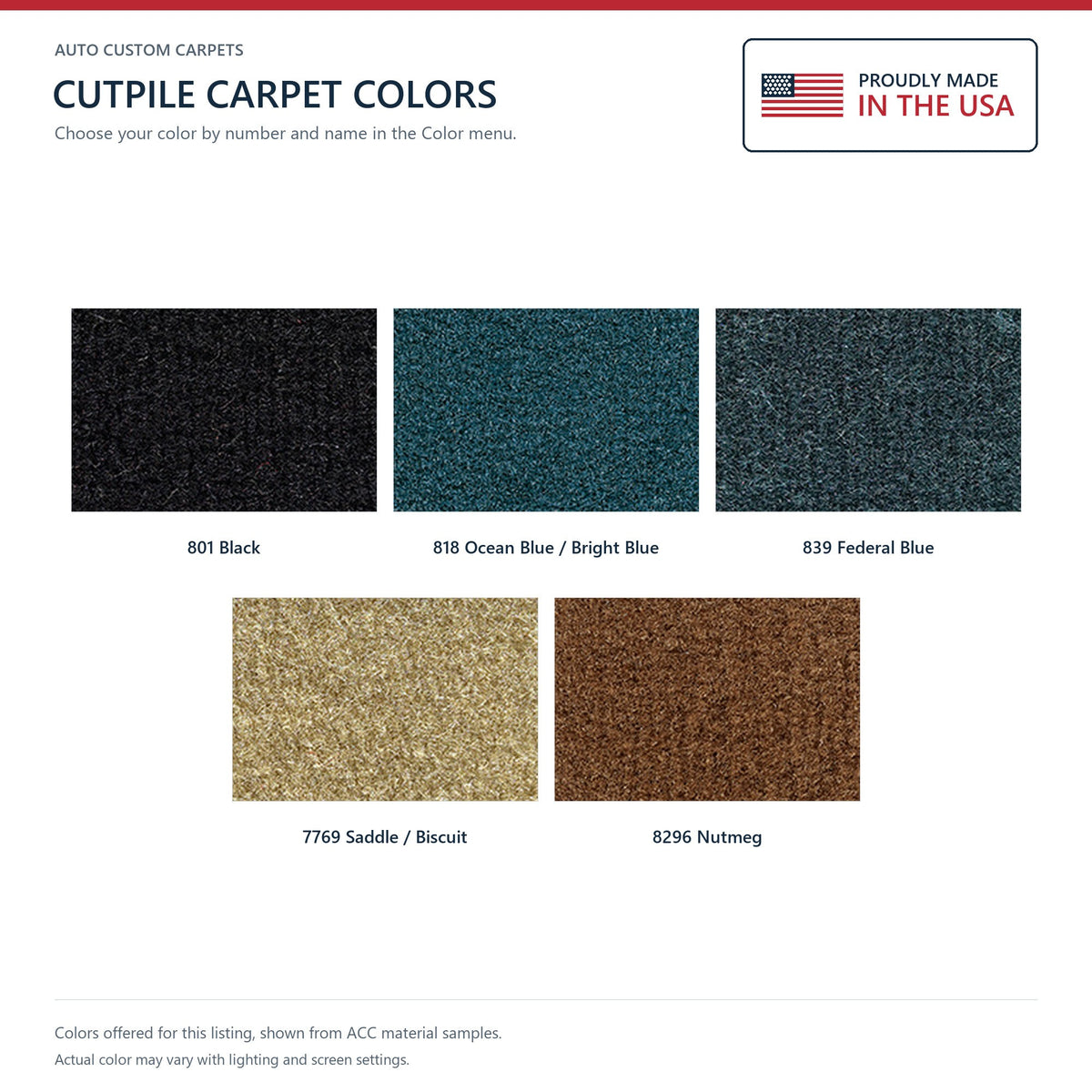 1979-1983 American Motors Spirit 2DR Lift Back Cargo Area Cutpile Replacement Carpet Kit - 4-Piece - product details image 7