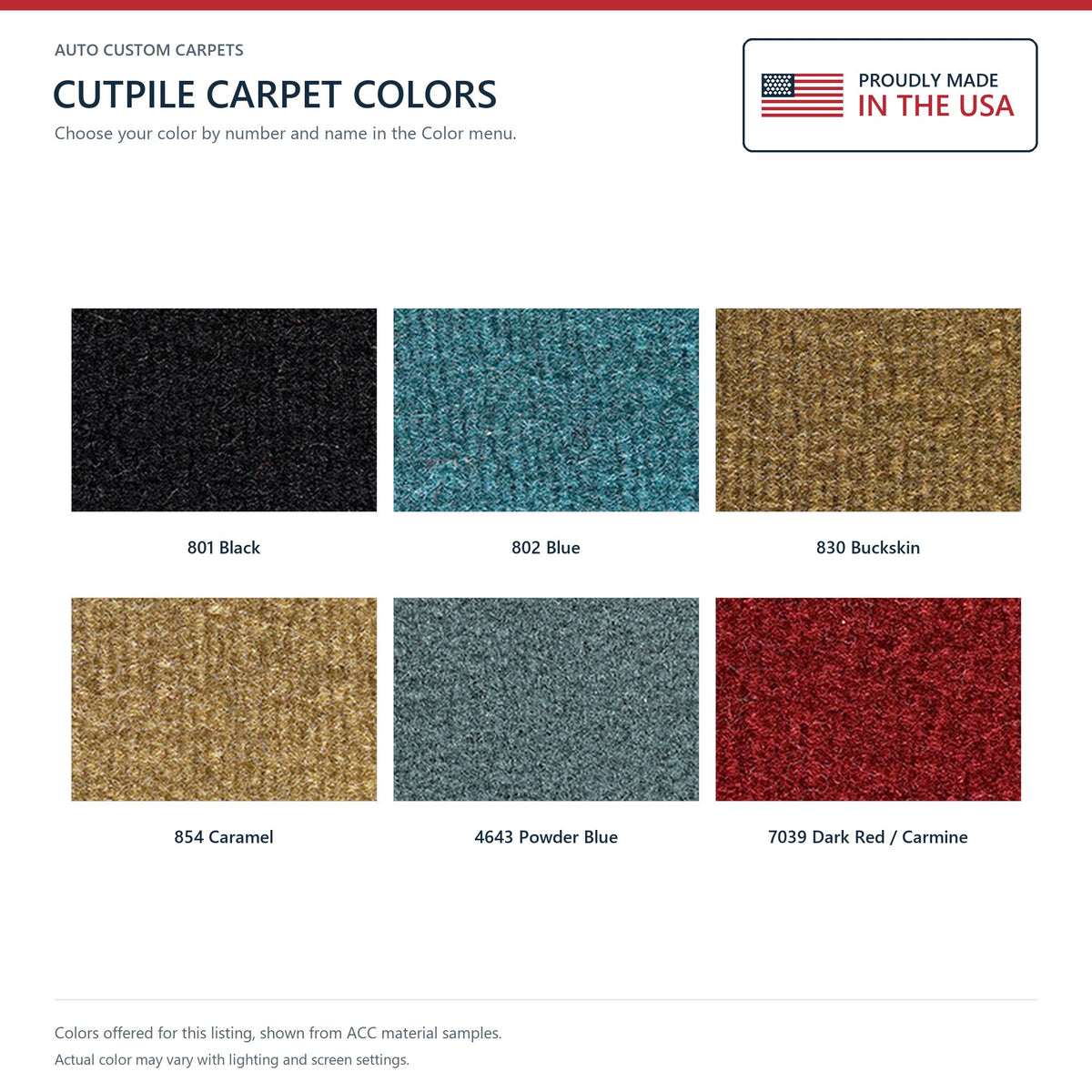 1976-1979 Buick Skylark 4DR Cutpile Molded Replacement Carpet Kit - 2-Piece - product details image 9