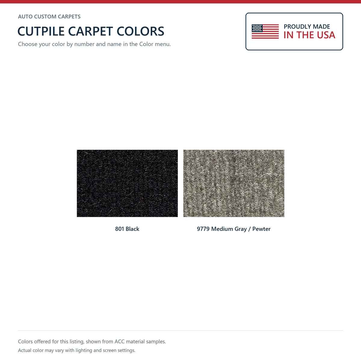 2015-2020 Cadillac Escalade 4DR w/ 2nd Row Seat Mount Cover Cutpile Replacement Carpet Kit - 3-Piece - product details image