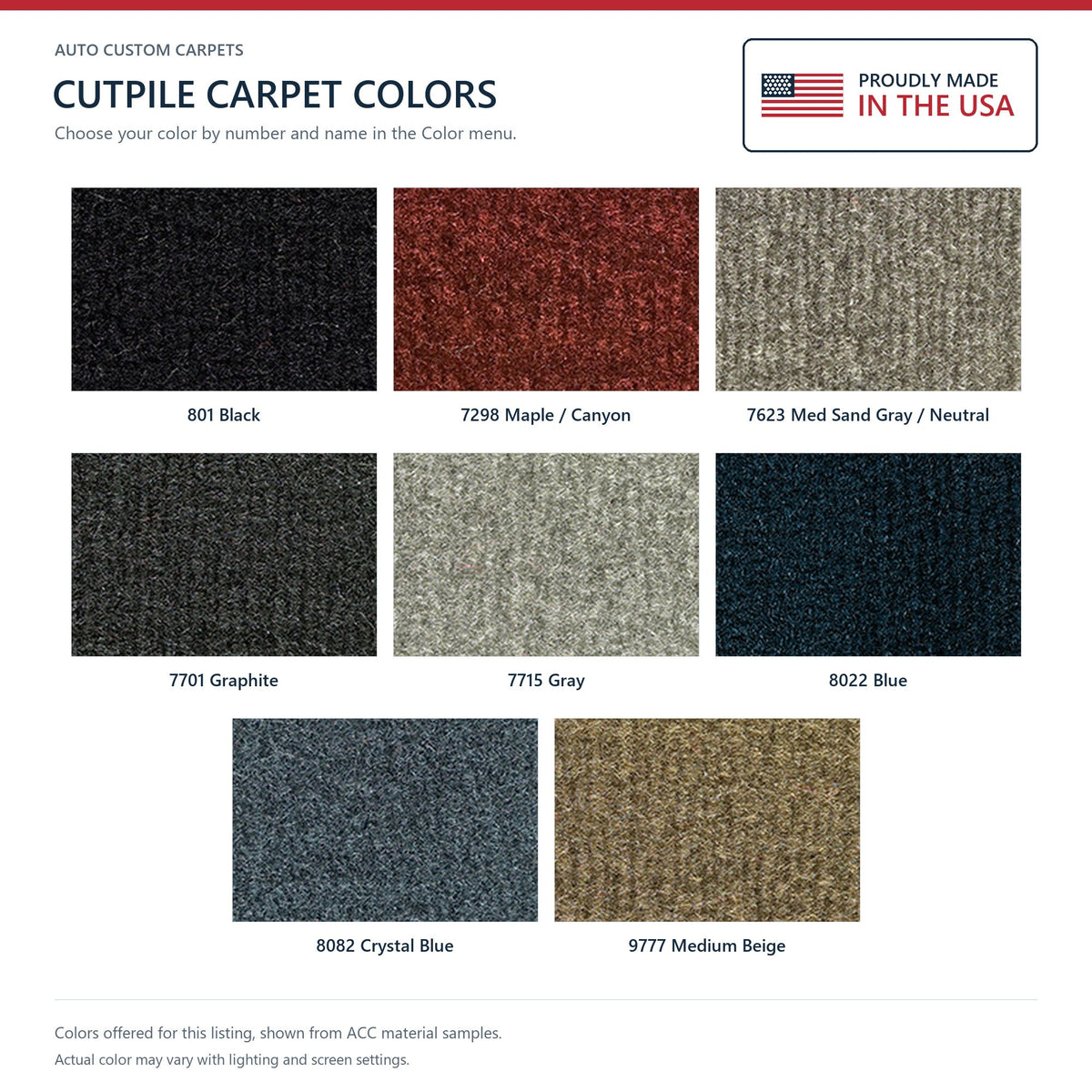 1992-1998 Buick Skylark 4DR Cutpile Molded Replacement Carpet Kit - 1-Piece - product details image 9