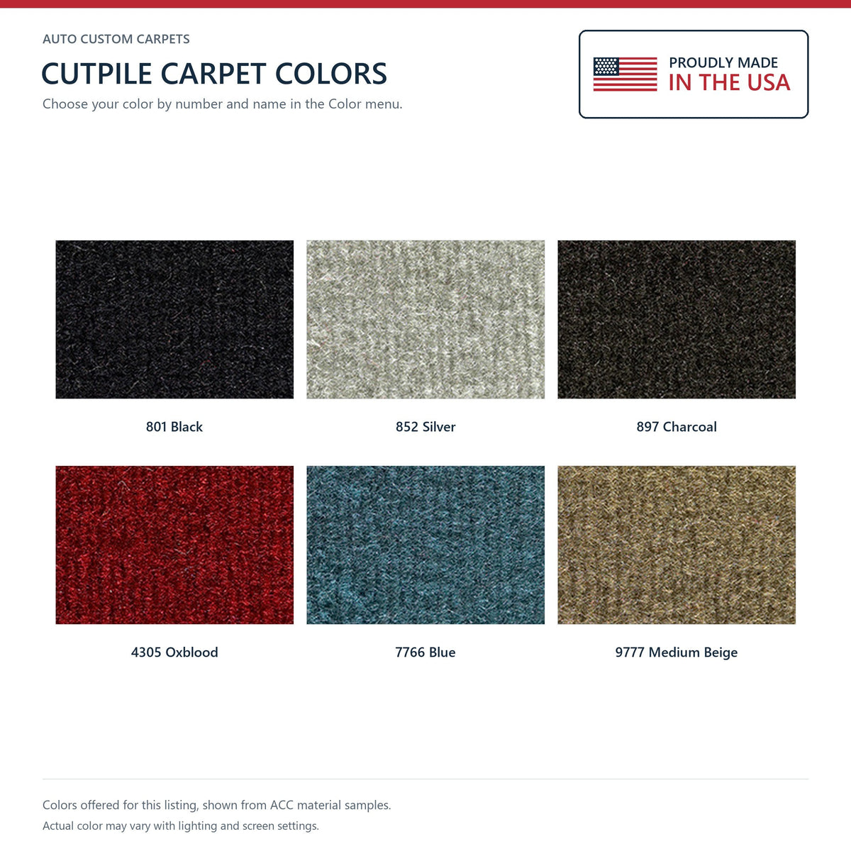 1992-1993 GMC Jimmy Fold Downs Cutpile Replacement Carpet Kit - 1-Piece - product details image 5