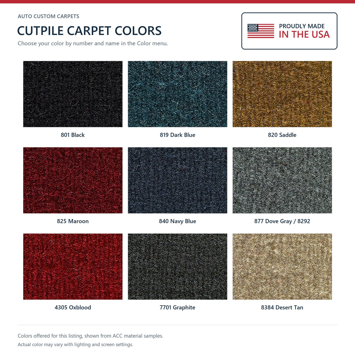 1981-1984 Dodge D250 Reg Cab 2WD 4spd Cutpile Molded Replacement Carpet Kit - 1-Piece - product details image 9