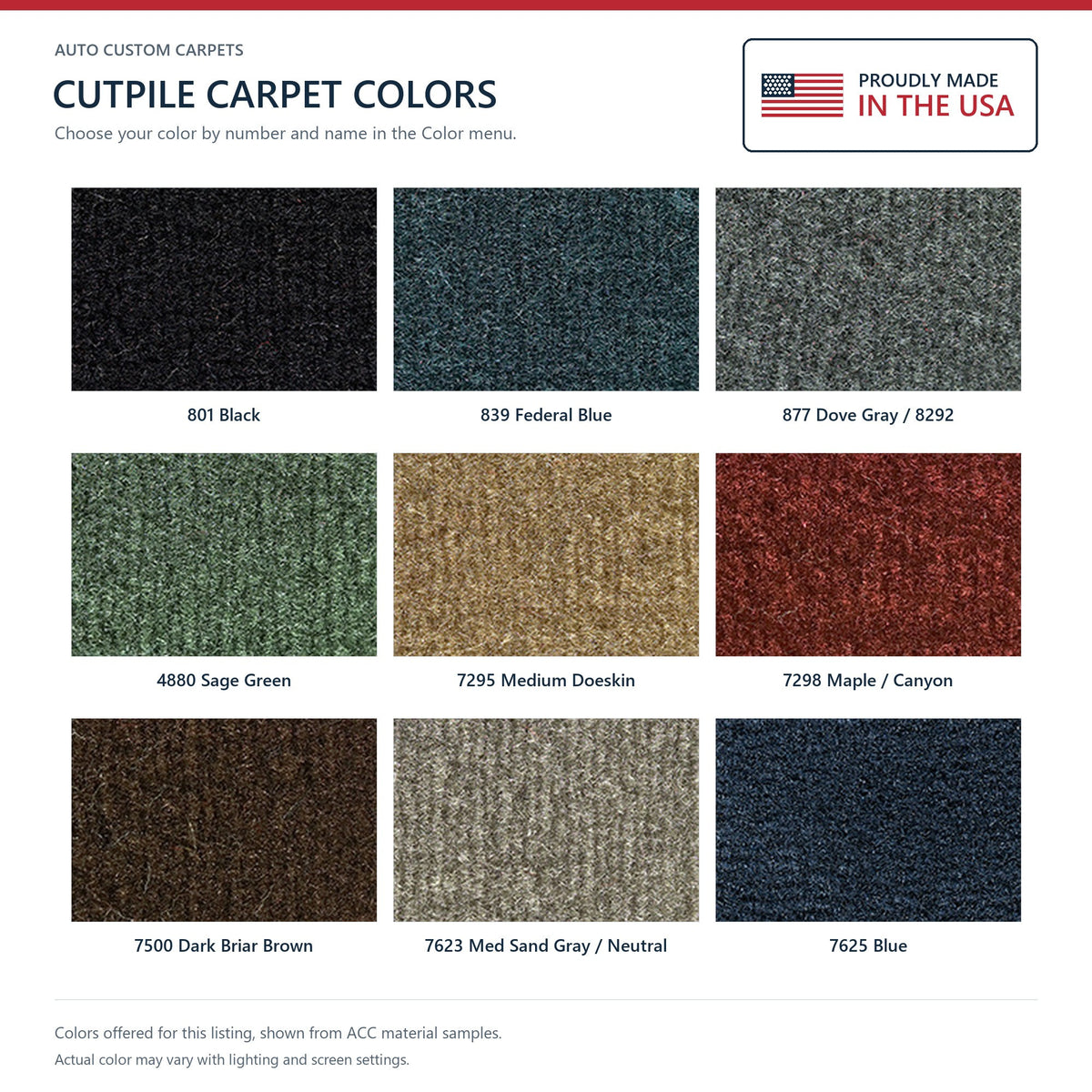 1983-1984 Buick Regal 4DR Cutpile Molded Replacement Carpet Kit - 1-Piece - product details image 9