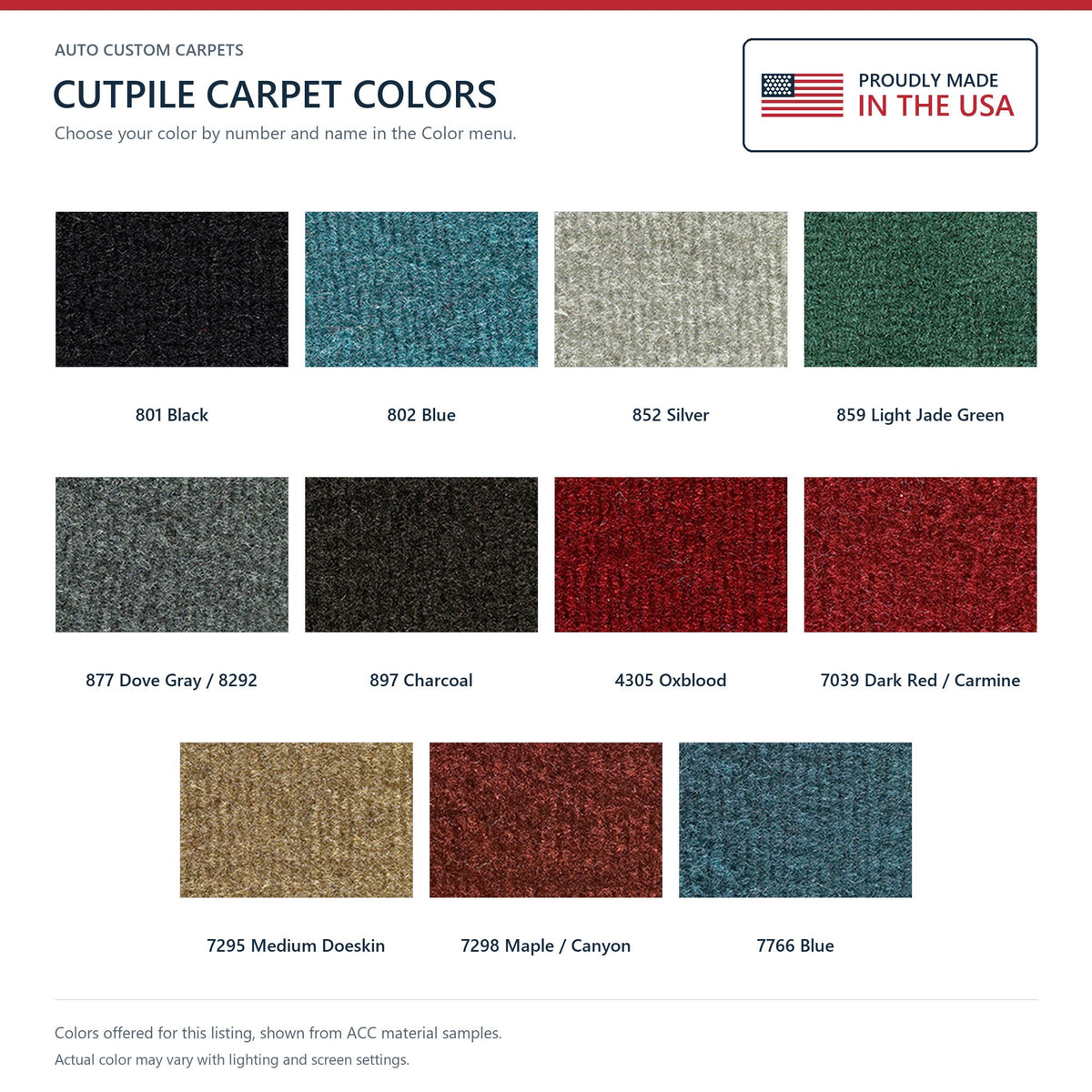 1979-1980 GMC K1500 Suburban Cargo Area Cutpile Molded Replacement Carpet Kit - 3-Piece - product details image 7