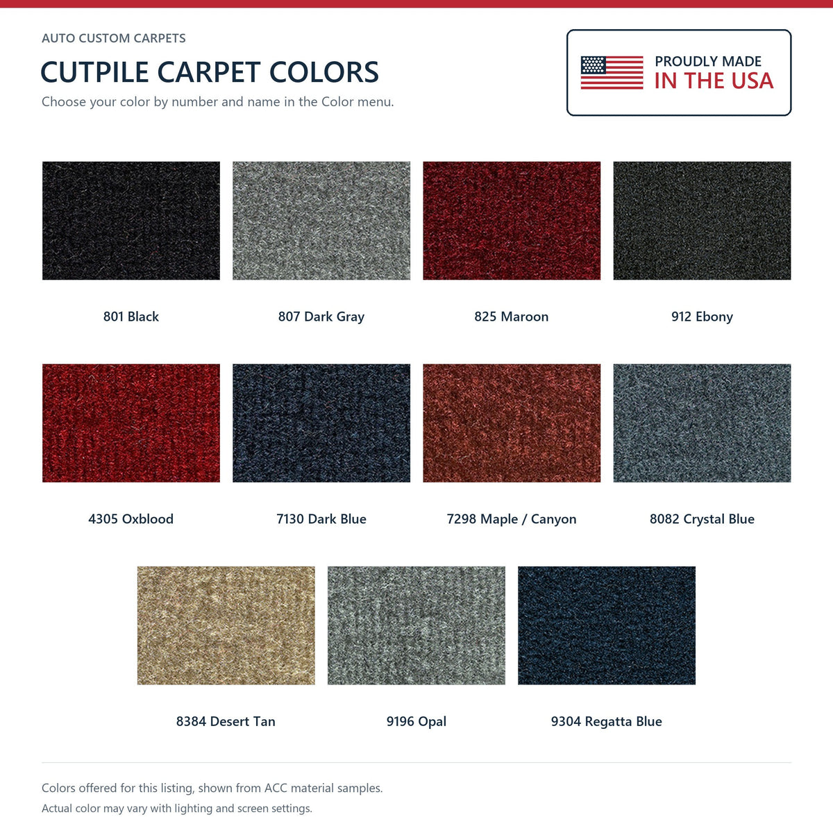 1987-1996 Ford F-150 Reg Cab Electric 4WD Auto Lo Tunnel Cutpile Replacement Carpet Kit - 1-Piece - product details image 9