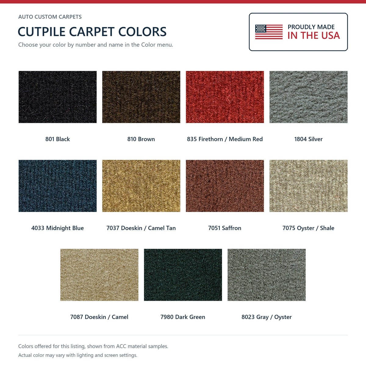 1978-1979 Chevy Corvette Complete w/ 3 Compt Doors Cutpile Molded Replacement Carpet Kit - 19-Piece - product details image 1