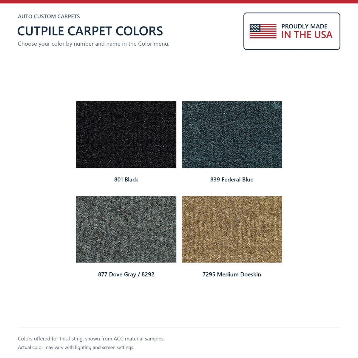 1982-1988 Cadillac Cimarron 4DR Cutpile Molded Replacement Carpet Kit - 1-Piece - product details image 9