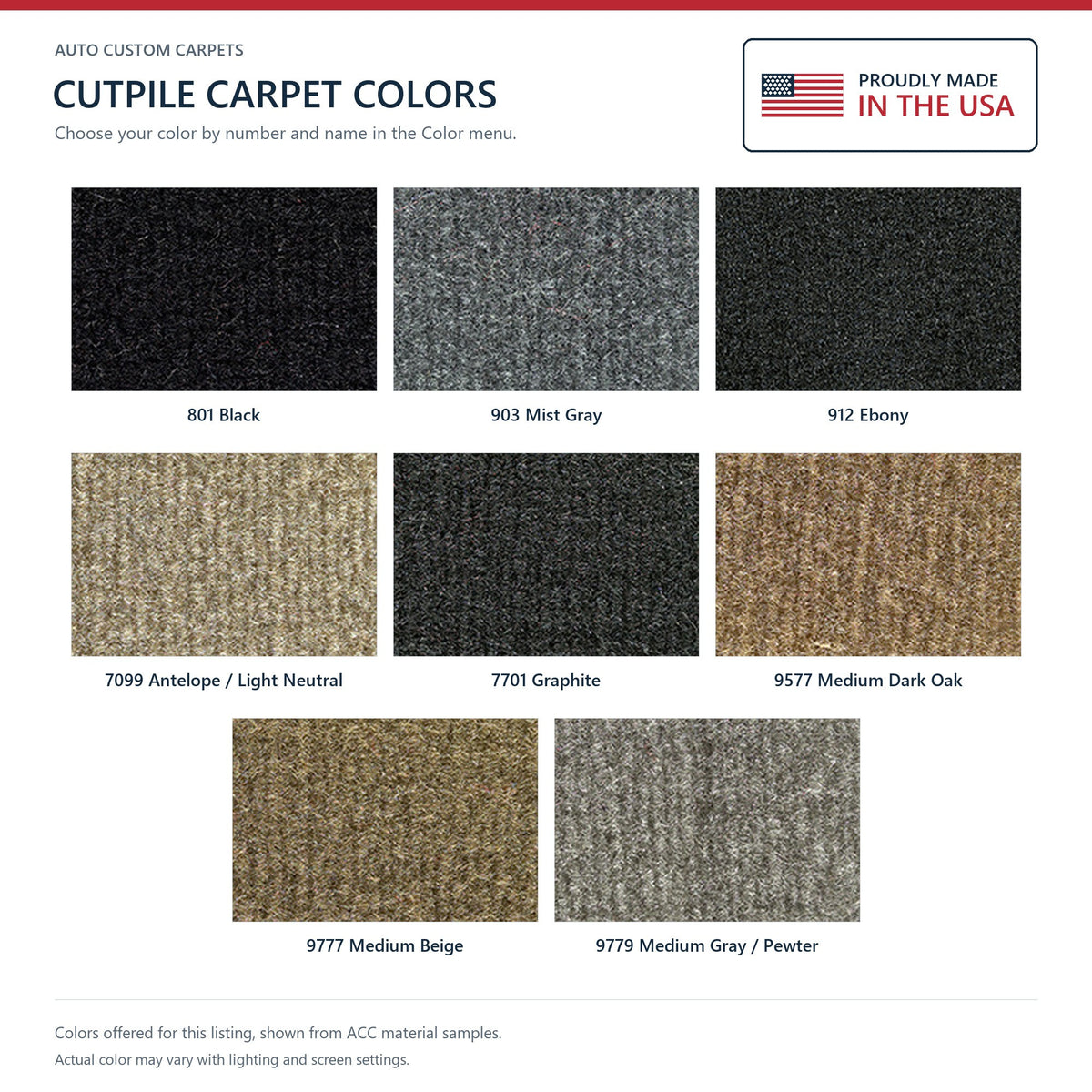 2000-2005 Chevrolet Impala 4DR Cutpile Molded Replacement Carpet Kit - 1-Piece - product details image 9