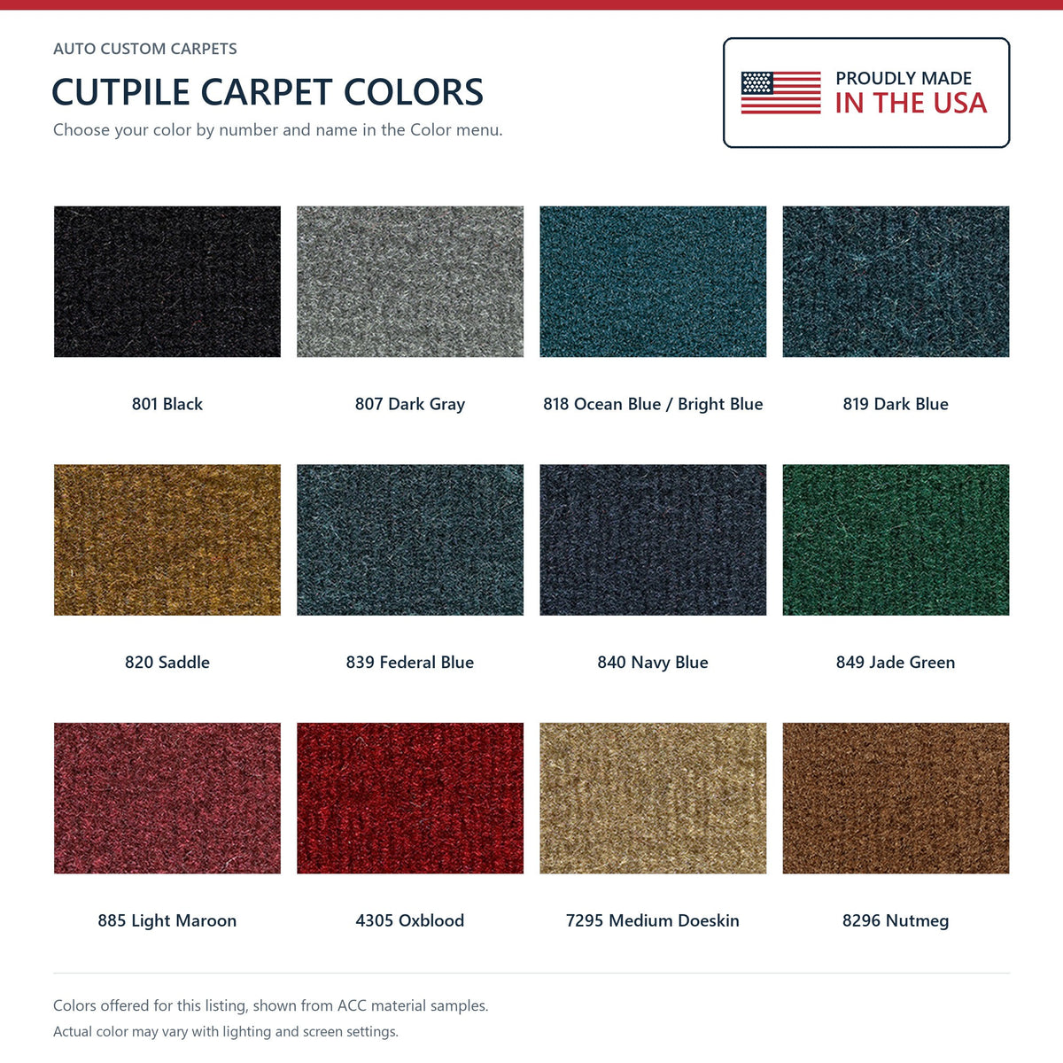 1974-1983 Jeep Cherokee Pass Area Cutpile Molded Replacement Carpet Kit - 2-Piece - product details image 9