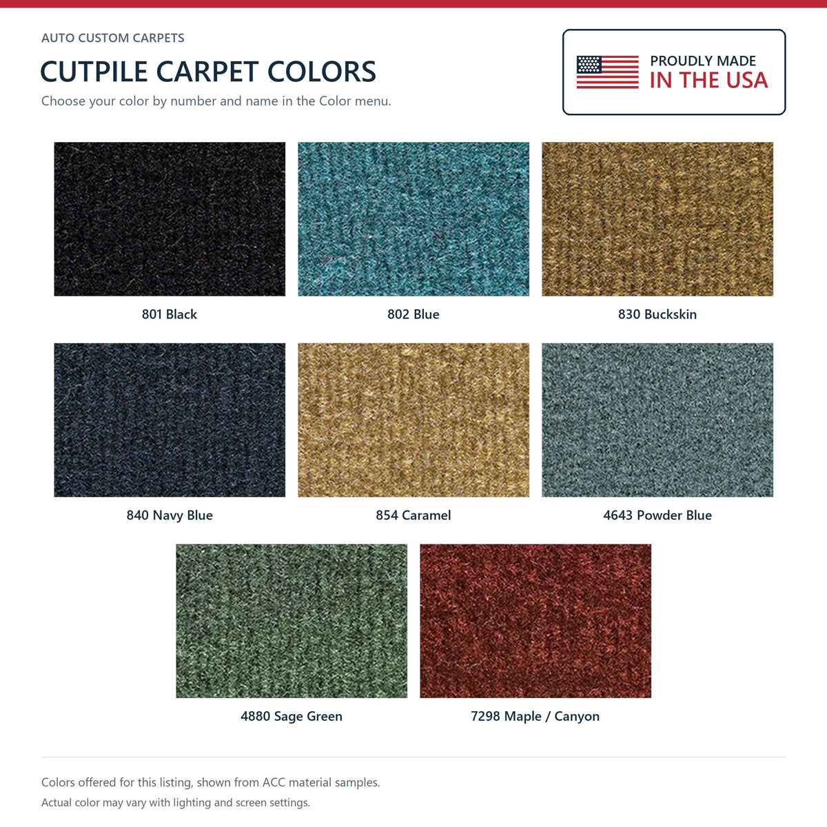 1976 Oldsmobile Cutlass 2DR Cutpile Molded Replacement Carpet Kit - 2-Piece - product details image 9