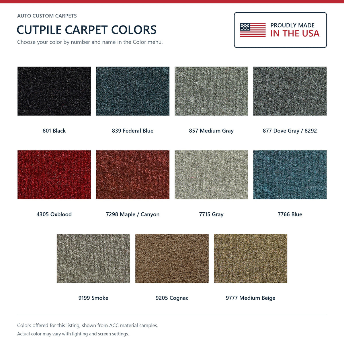 1990-1995 Chevy G10 Ext Van Rear Fits 149 WB Cargo Area Cutpile Replacement Carpet Kit - 3-Piece - product details image 5