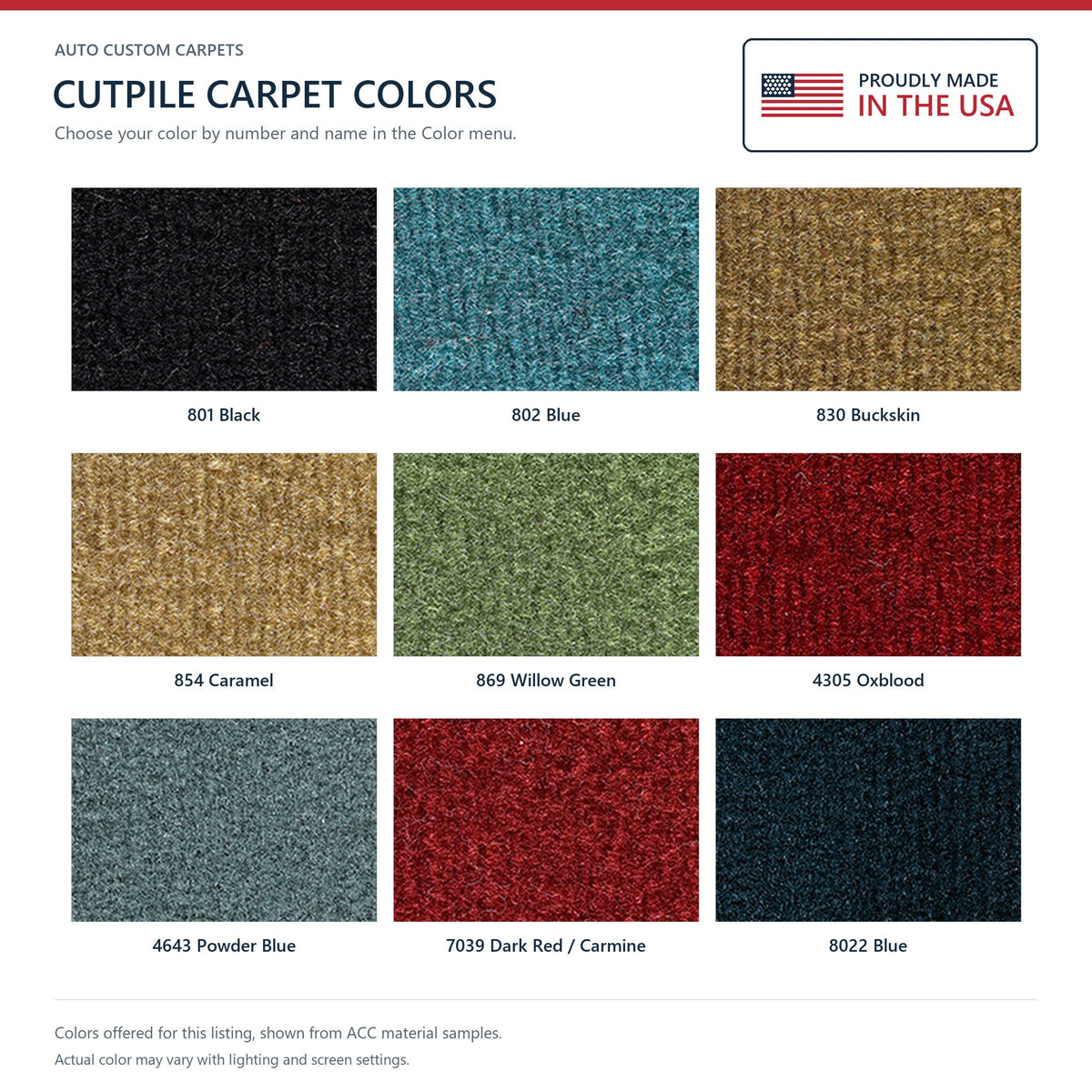 1975-1979 Oldsmobile Omega 2DR 4spd Cutpile Molded Replacement Carpet Kit - 2-Piece - product details image 9