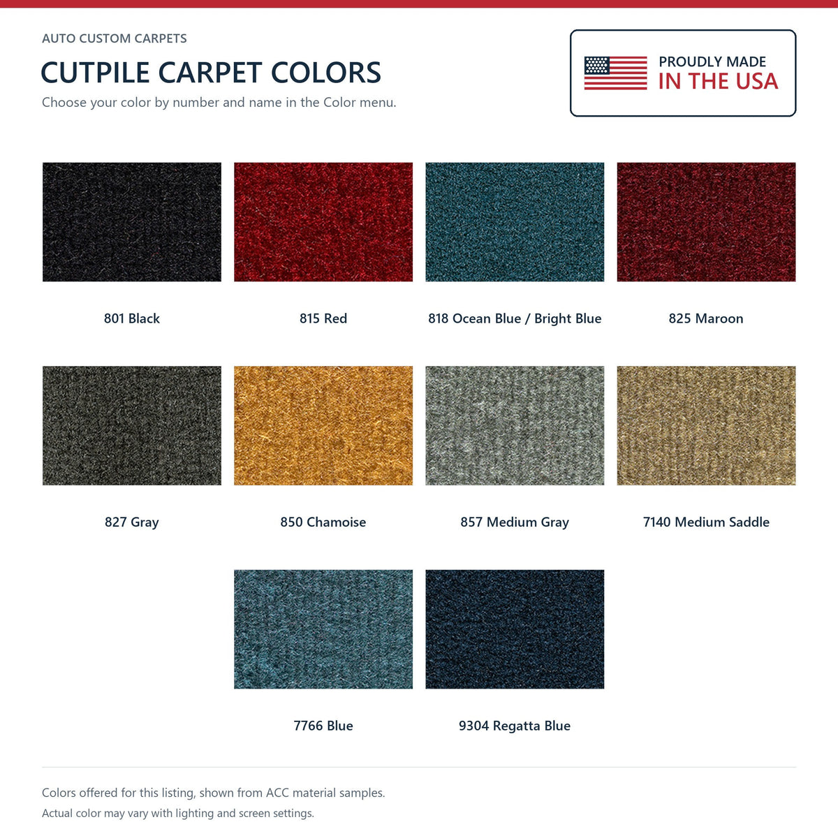 1979-1982 Ford Mustang Cargo Area Cutpile Replacement Carpet Kit - 2-Piece - product details image 7