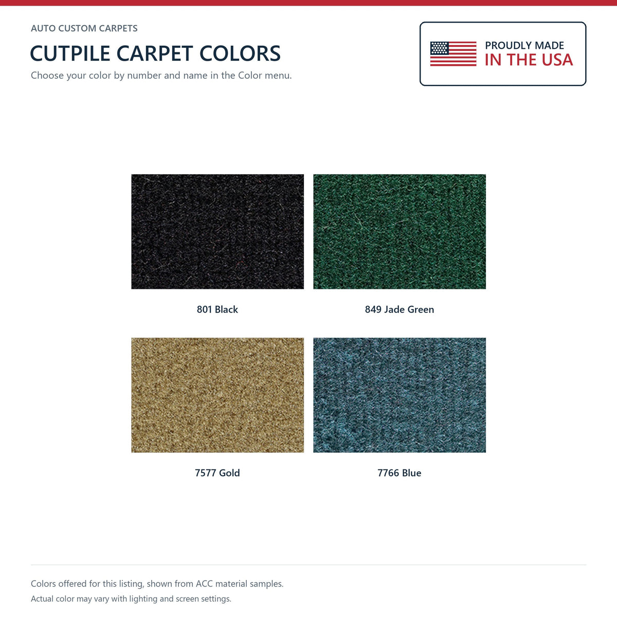 1974 Mercury Monterey 4DR Cutpile Molded Replacement Carpet Kit - 1-Piece - product details image 9