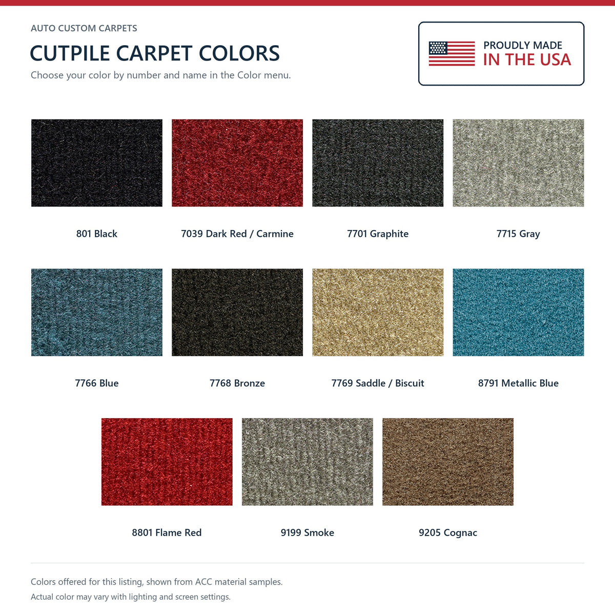 1984-1989 Chevrolet Corvette Door Panel Inserts Cutpile Replacement Carpet Kit - 2-Piece - product details image 6