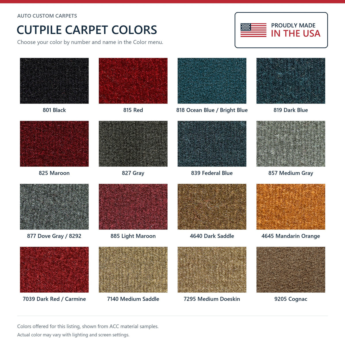 1986-1991 Buick LeSabre 4DR Front Wheel Drive Cutpile Molded Replacement Carpet Kit - 1-Piece - product details image 9