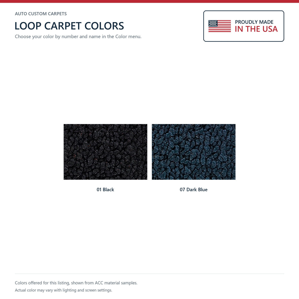 1969-1971 Ford Torino GT 2DR Conv Auto w/ 2 Dark Blue Ins Loop Molded Replacement Carpet Kit - 2-Piece - product details imag