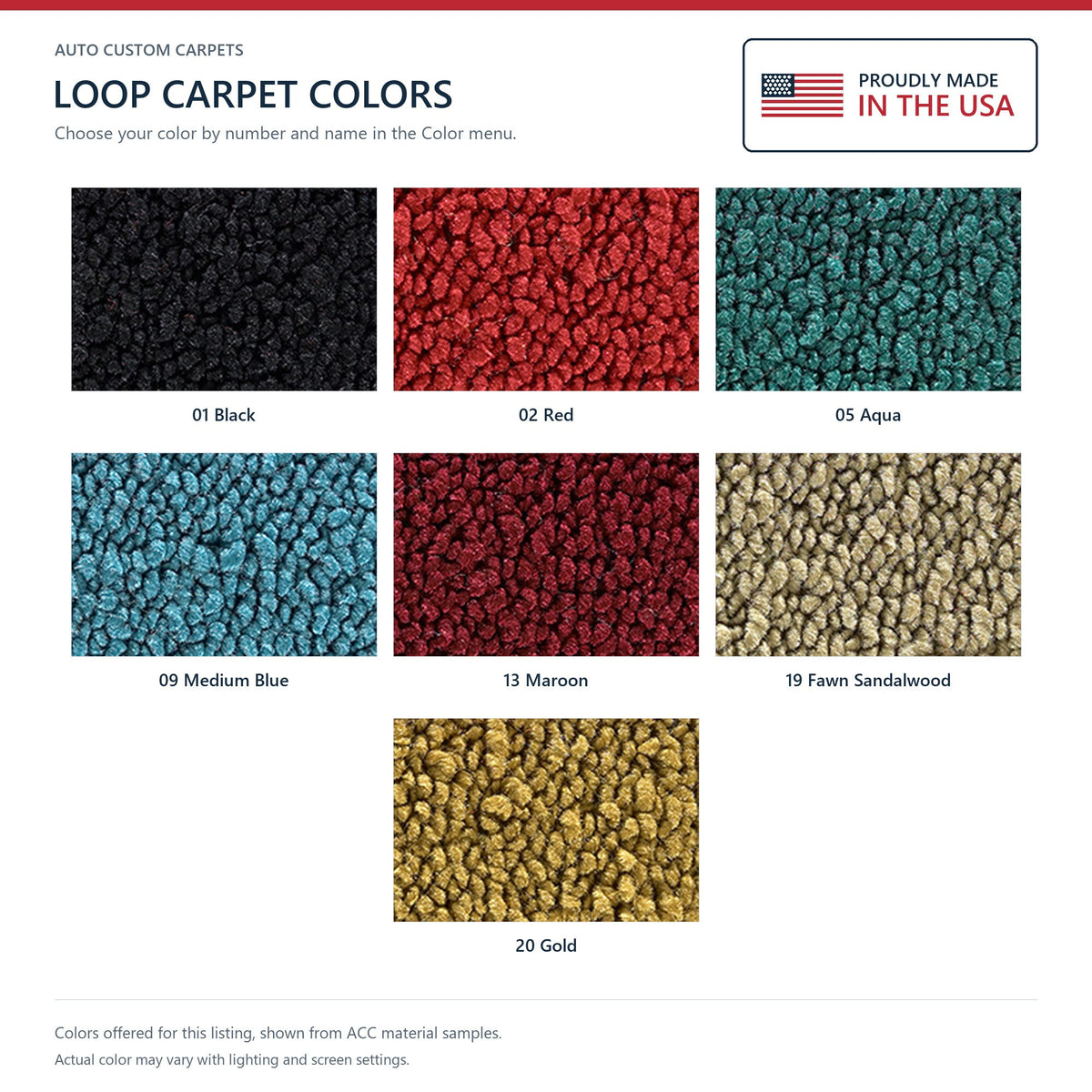 1967 Chevrolet Chevelle Concours 4DR Wagon 4spd Loop Molded Replacement Carpet Kit - 2-Piece - product details image 7