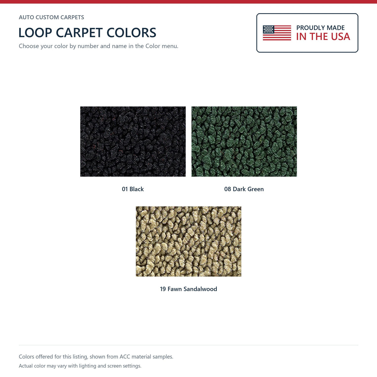 1961-1962 Oldsmobile Dynamic 88 2DR HT Auto Bench Seat w/o Loop Replacement Carpet Kit - 2-Piece - product details image 9