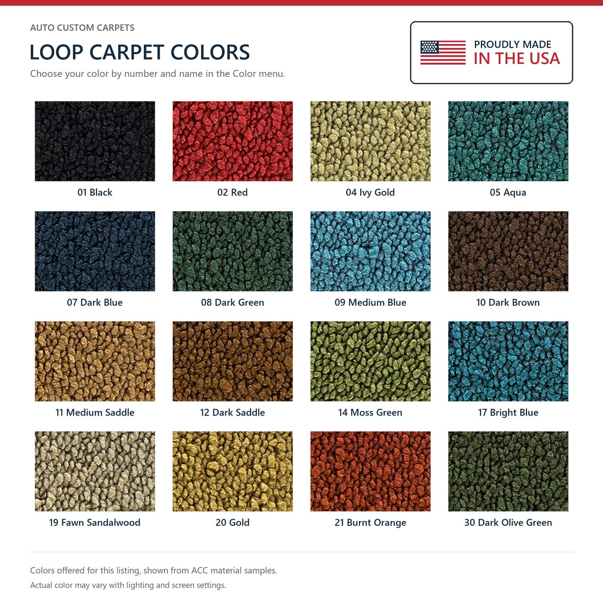 1966-1970 Dodge Coronet 2DR Auto Console Strip Loop Replacement Carpet Kit - 3-Piece - product details image 4