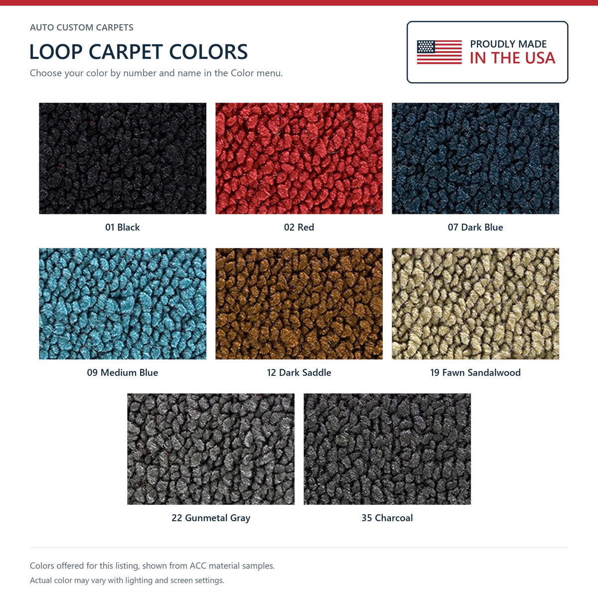 1947-1954 GMC Truck Reg Cab Front with Side Extensions Loop Replacement Carpet Kit - 1-Piece - product details image 8