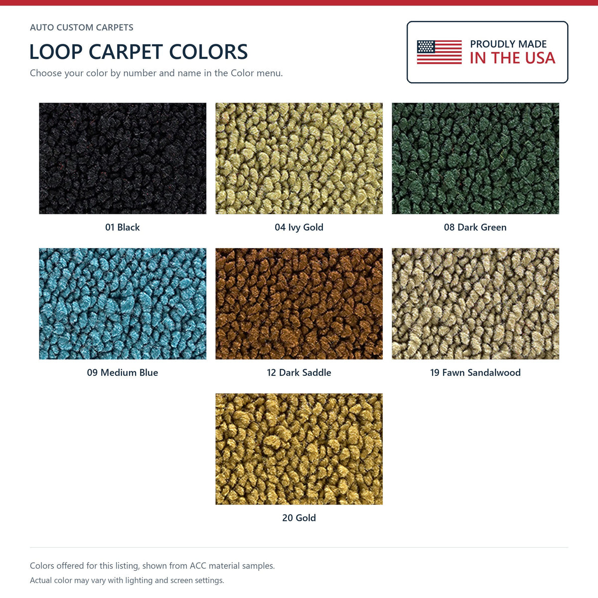 1971-1973 Plymouth Road Runner 4spd Bucket Seat w/ Console Loop Replacement Carpet Kit - 2-Piece - product details image 9