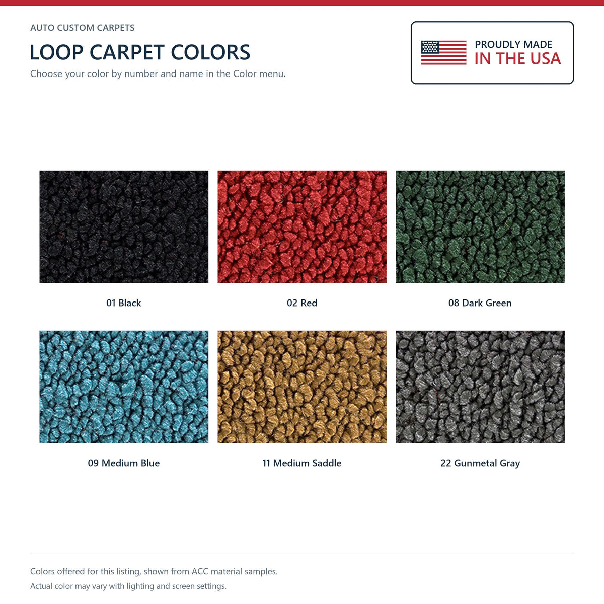 1969 Chevrolet Corvette Auto Front with Pad & Toe Pad Loop Molded Replacement Carpet Kit - 2-Piece - product details image 9