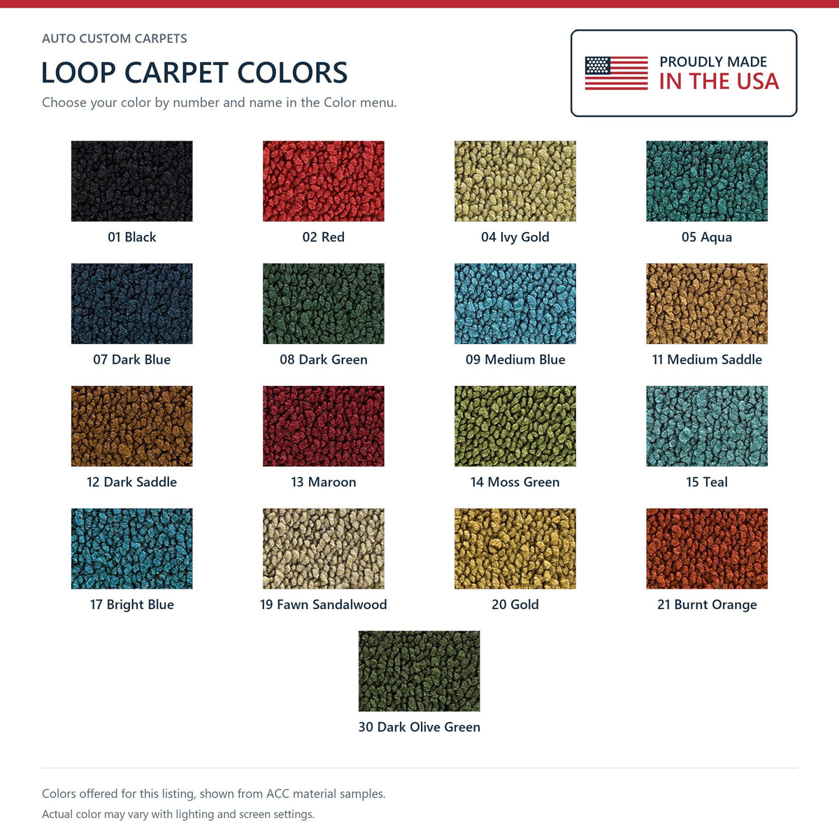 1968-1973 Plymouth Valiant 2DR 4spd Loop Molded Replacement Carpet Kit - 2-Piece - product details image 9