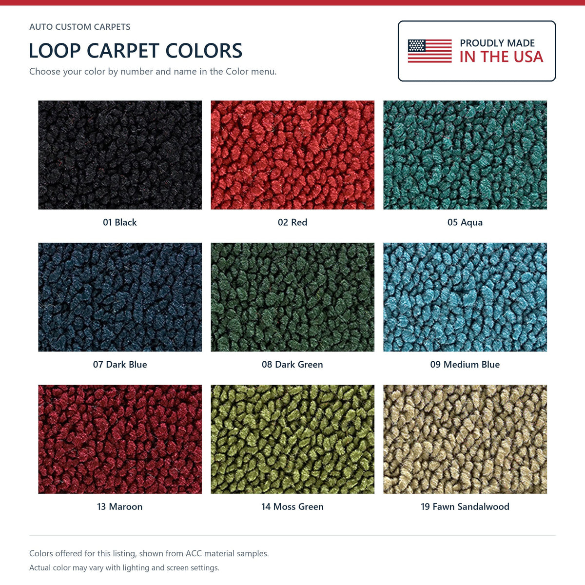 1968-1969 Ford Torino 2DR HT/FB Auto w/ Console Floor Loop Molded Replacement Carpet Kit - 2-Piece - product details image 9
