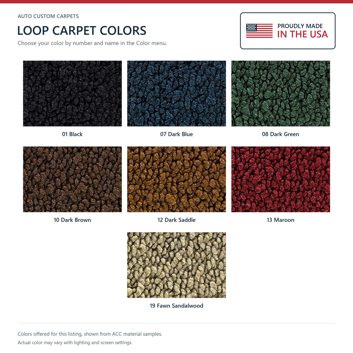 1972-1973 Ford Thunderbird 2DR Loop Molded Replacement Carpet Kit - 1-Piece - product details image 9