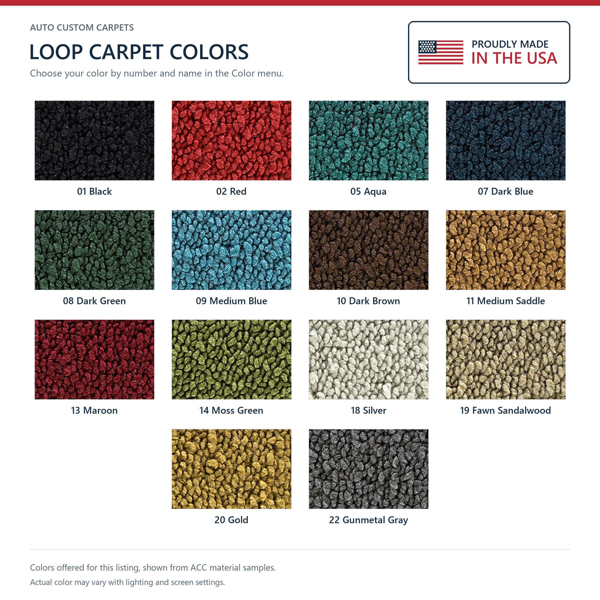 1964-1967 Oldsmobile Cutlass Door Panel 2DR 5 Inch Inserts Loop Replacement Carpet Kit - 2-Piece - product details image 4