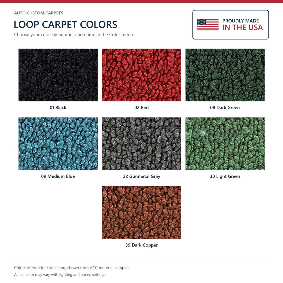 1957 Oldsmobile Starfire 2DR Hardtop Loop Replacement Carpet Kit - 2-Piece - product details image 8